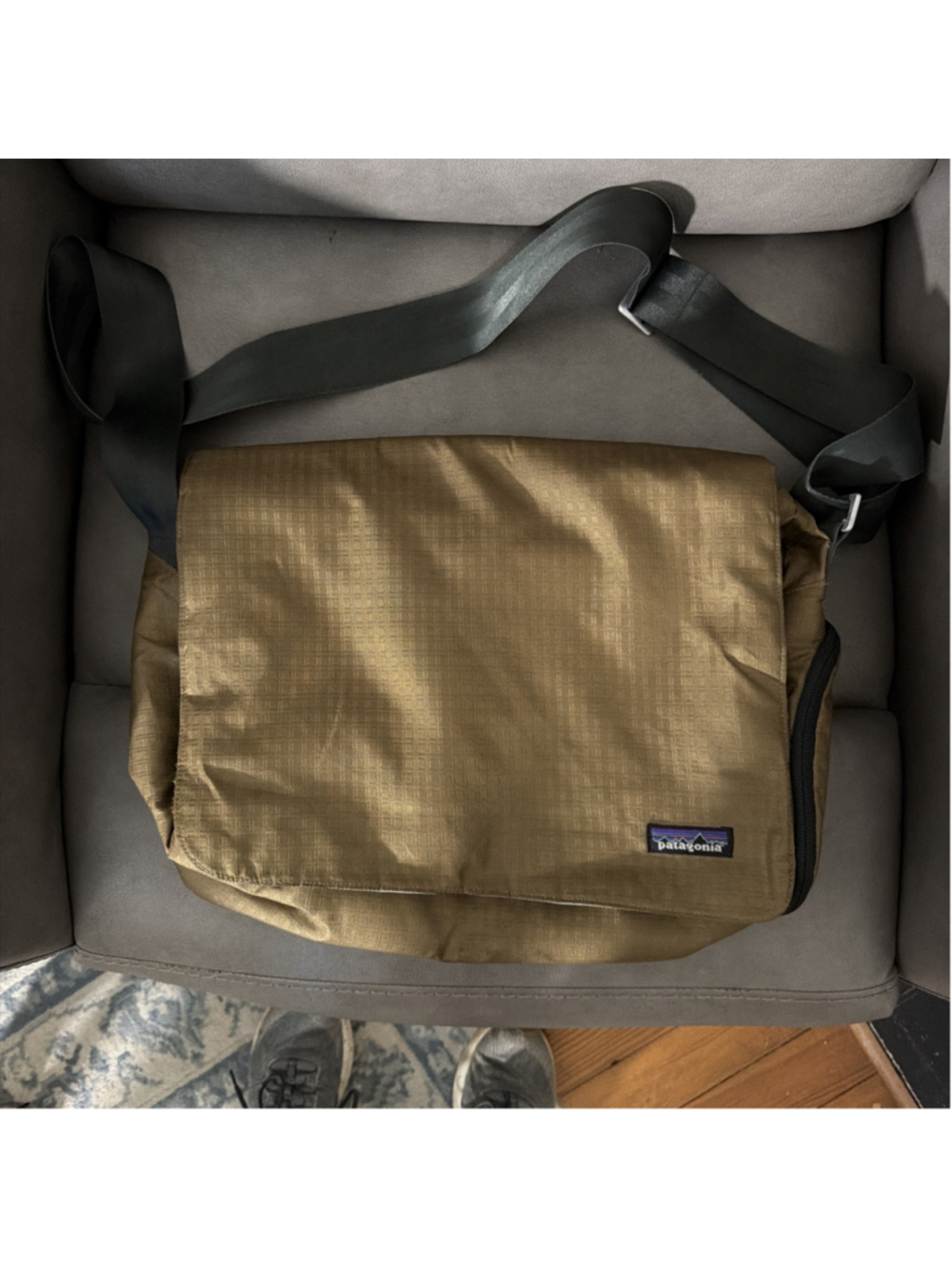 Patagonia 2000s Vintage Messenger Bag Shoulder Bag Green/Beige 48881F9